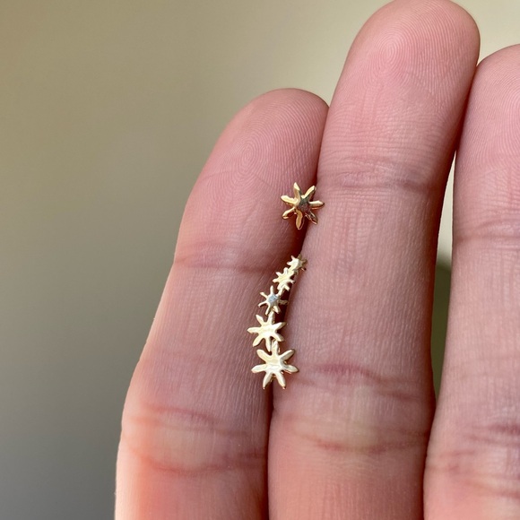 10k Solid Gold Earrings / Gold Piercing Stud Earrings / Waterproof Earrings - Picture 11 of 14